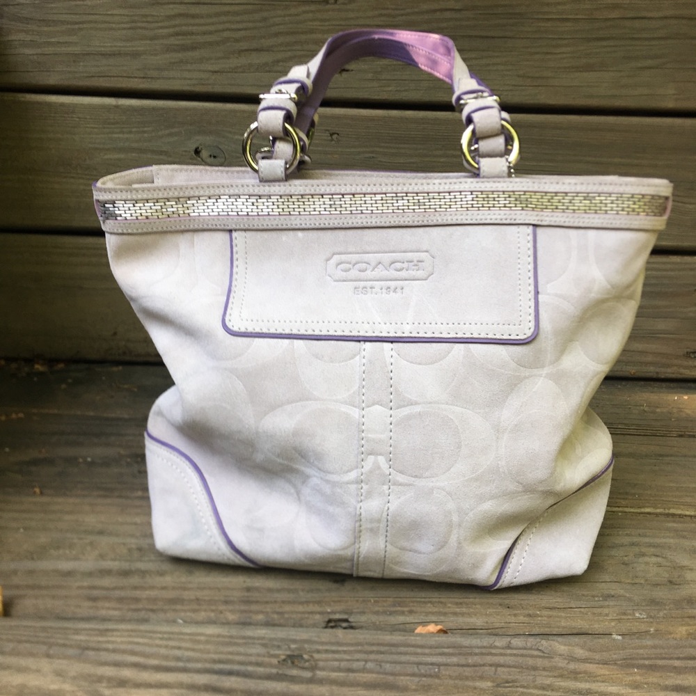 Suede Coach Handbag